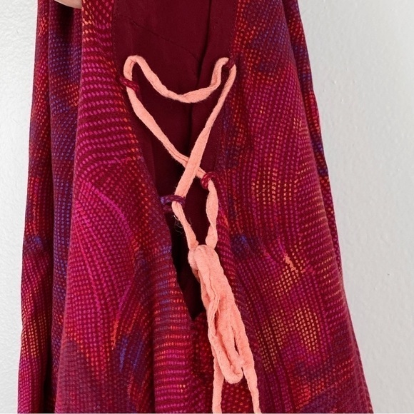 Free People Red Season In The Sun Halter Lace Up Tank Top Size XS - Picture 8 of 10